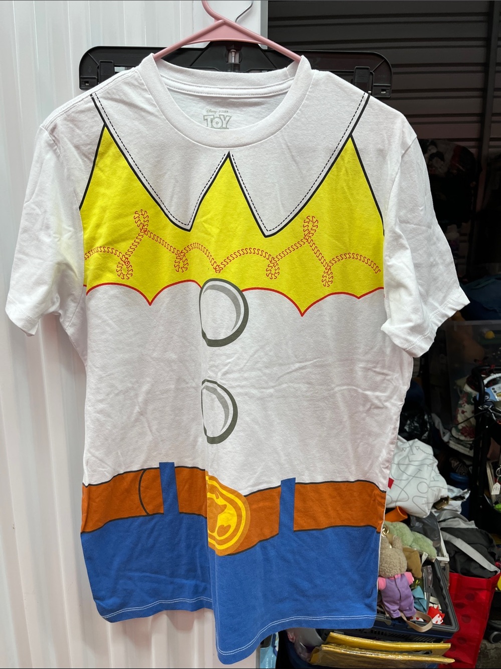 Disney Toy Story Woody Costume Graphic Tee - White, Yellow, Blue, Brown